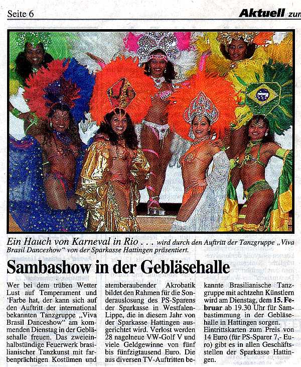 Die original VIVA BRASIL DANCE SHOW