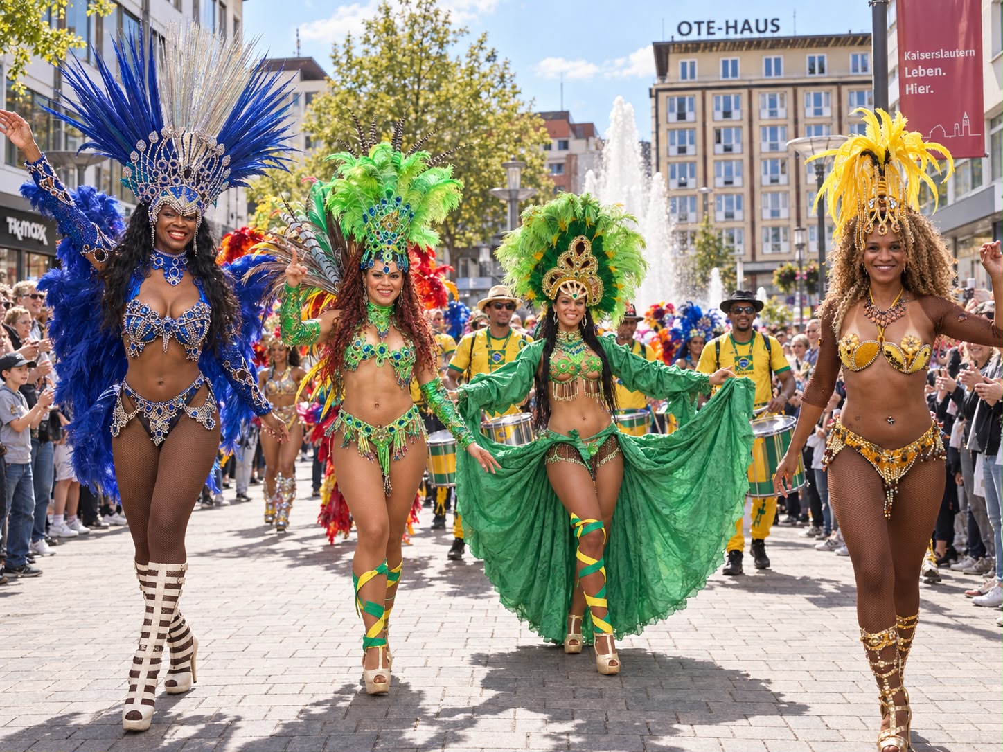 Viva Brasil bei einem Straßenumzug in der Innenstadt von Kaiserslautern